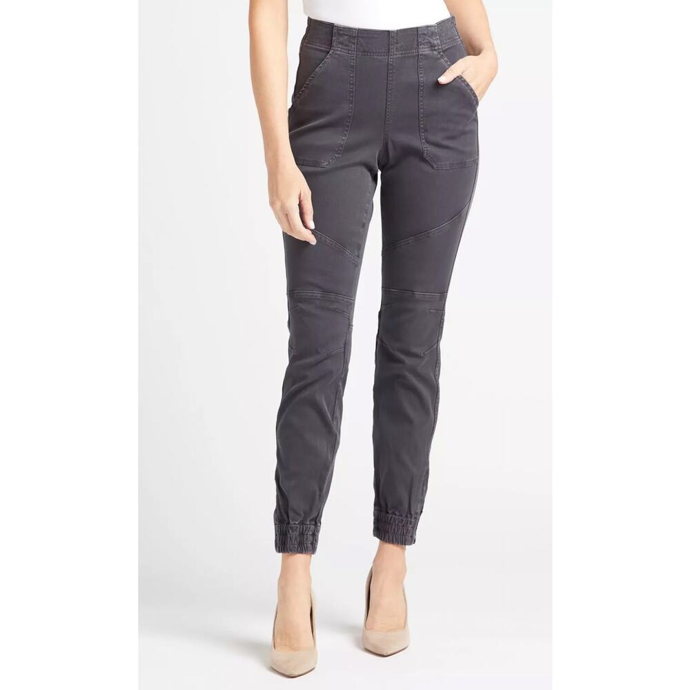 Spanx Charcoal Gray Denim Jogger Pants With Pockets Size M